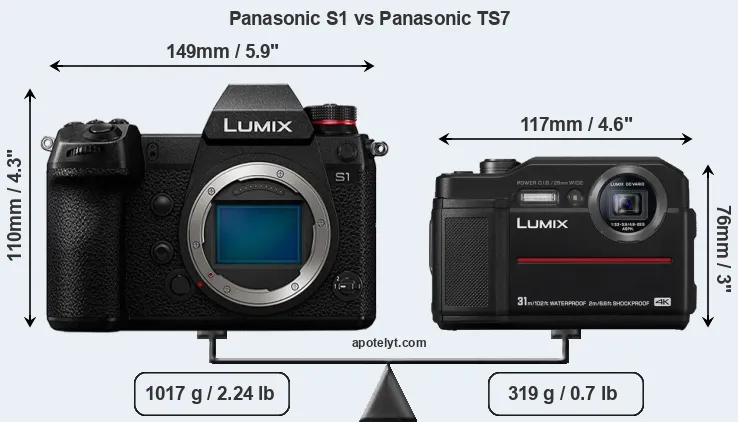 Size Panasonic S1 vs Panasonic TS7