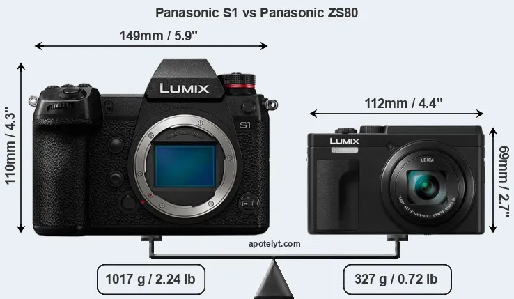Size Panasonic S1 vs Panasonic ZS80
