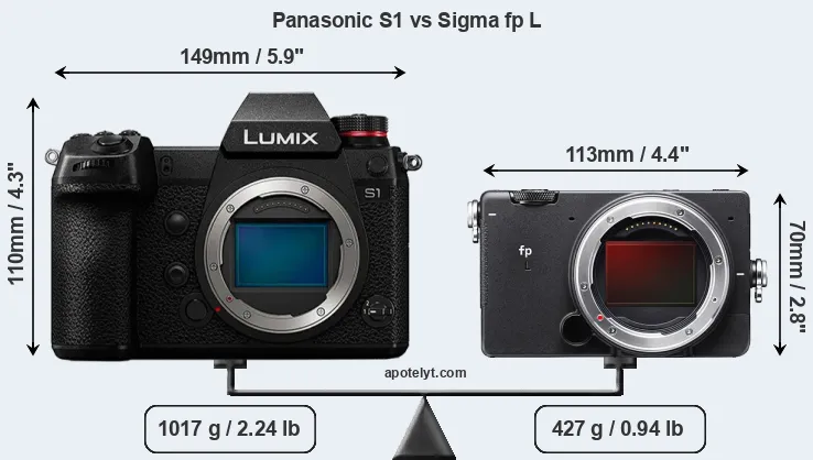 Size Panasonic S1 vs Sigma fp L