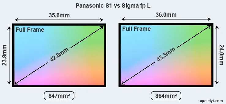 Panasonic S1 and Sigma fp L sensor measures