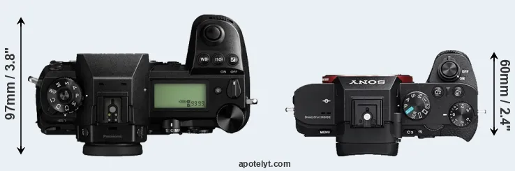 Compare S1 versus A7R II top