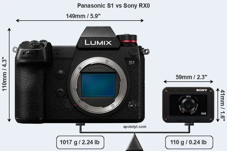 Size Panasonic S1 vs Sony RX0