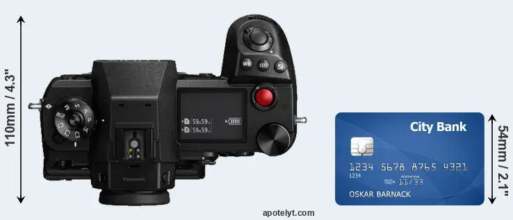 S1H versus credit card top view