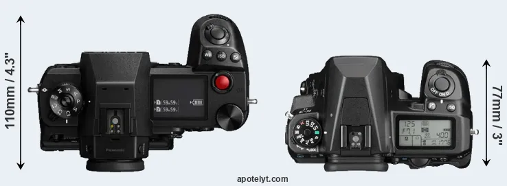 Compare S1H versus K-3 II top