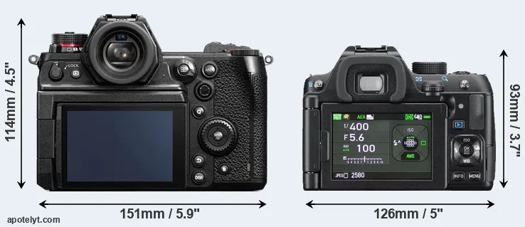 Comparison S1H or K-70 rear