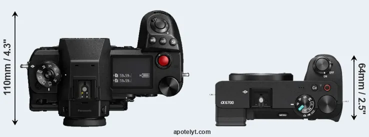 Compare S1H versus A6700 top