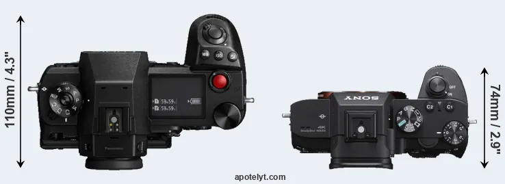 Compare S1H versus A7 III top