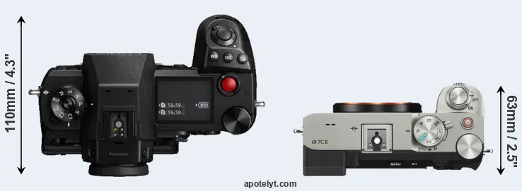 Compare S1H versus A7C II top