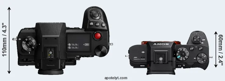 Compare S1H versus A7S II top
