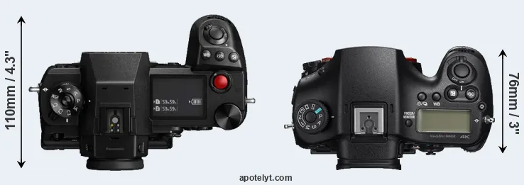 Compare S1H versus A99 II top