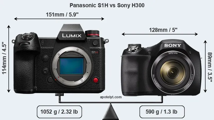 Size Panasonic S1H vs Sony H300
