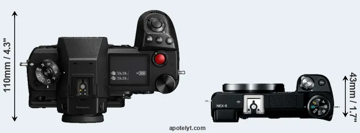 Compare S1H versus NEX-6 top