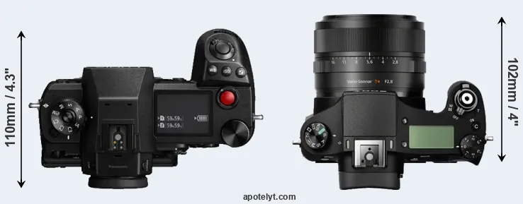 Compare S1H versus RX10 top