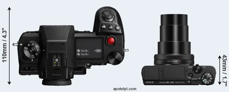 Compare S1H versus RX100 VI top
