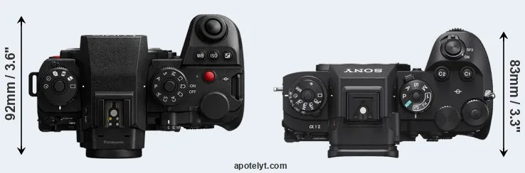 Compare S1R II versus A1 II top
