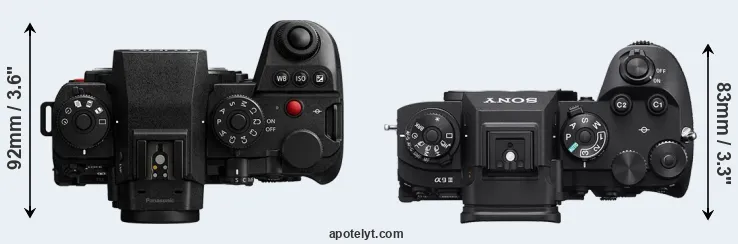Compare S1R II versus A9 III top