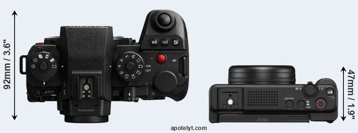 Compare S1R II versus ZV-1 II top
