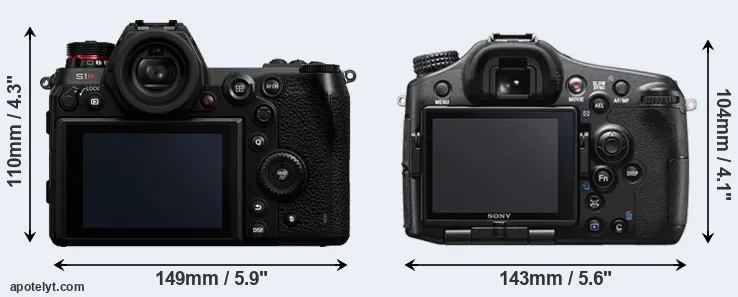 Comparison S1R or A77 II rear