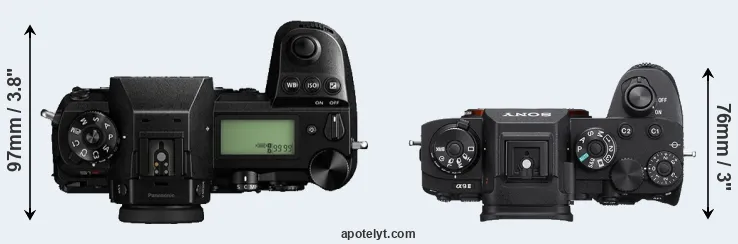 Compare S1R versus A9 II top