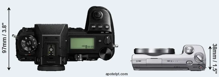 Compare S1R versus NEX-5 top