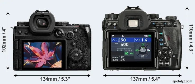 Comparison S5 II or K-1 II rear