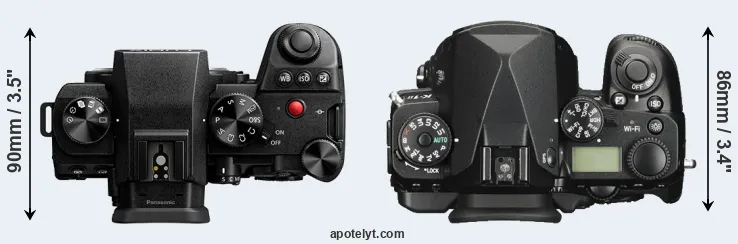 Compare S5 II versus K-1 II top