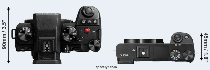 Compare S5 II versus A6000 top