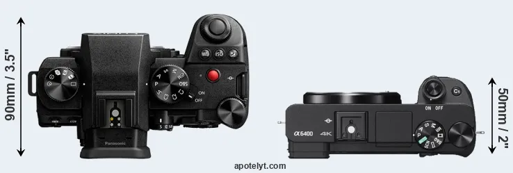 Compare S5 II versus A6400 top