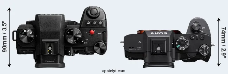 Compare S5 II versus A7R III top