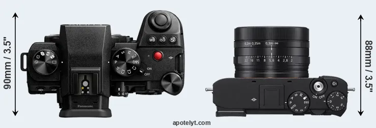 Compare S5 II versus RX1R III top