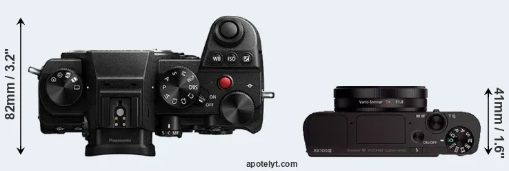 Compare S5 versus RX100 III top
