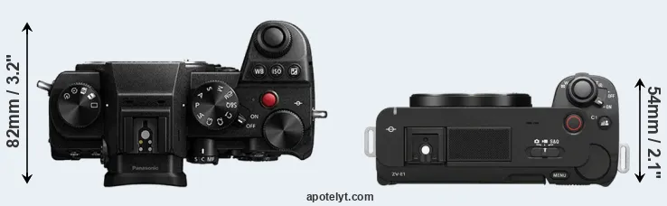 Compare S5 versus ZV-E1 top