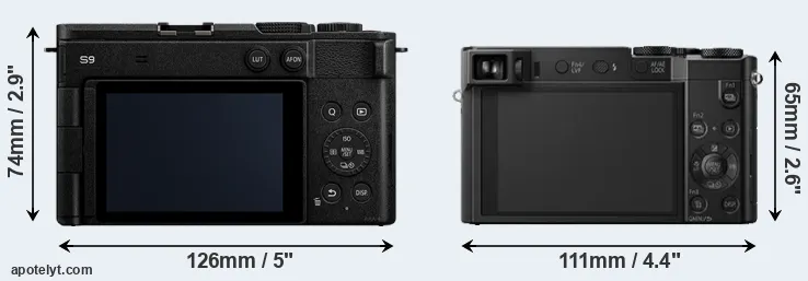 Comparison S9 or TZ100 rear