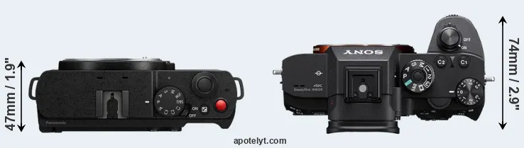 Compare S9 versus A7R III top
