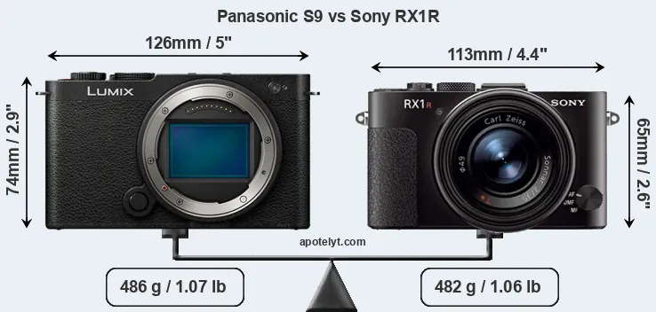 Size Panasonic S9 vs Sony RX1R