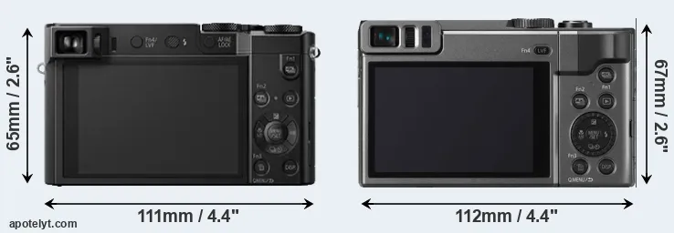 Comparison TZ100 or ZS70 rear