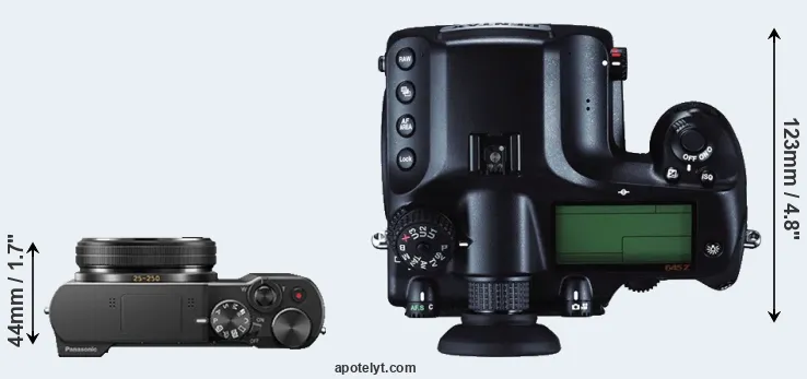 Compare TZ100 versus 645Z top