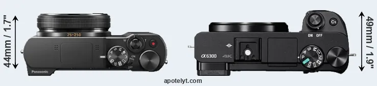 Compare TZ100 versus A6300 top