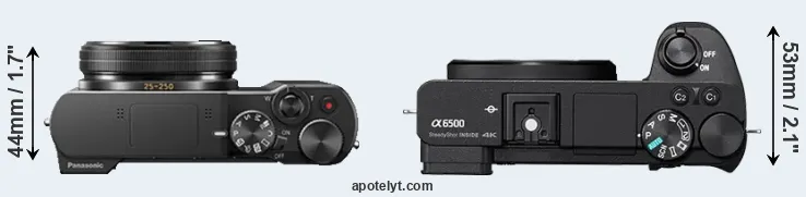 Compare TZ100 versus A6500 top