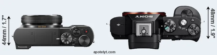 Compare TZ100 versus A7R top