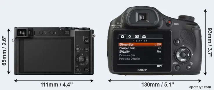 Comparison TZ100 or HX350 rear