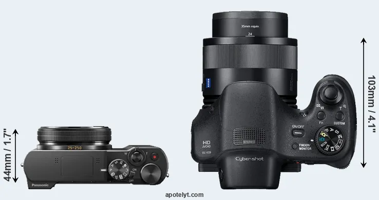 Compare TZ100 versus HX350 top