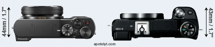 Compare TZ100 versus NEX-6 top