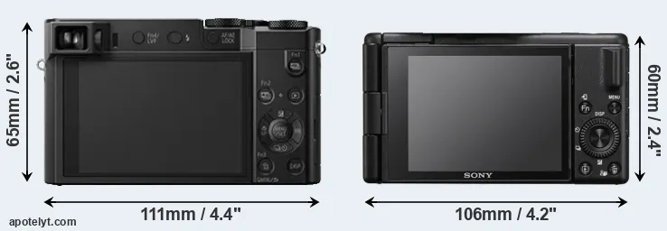 Comparison TZ100 or ZV-1 II rear