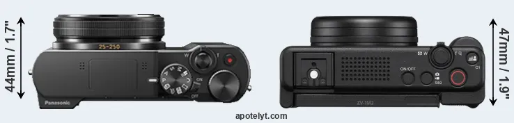 Compare TZ100 versus ZV-1 II top
