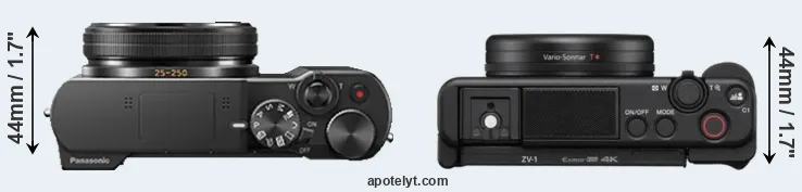 Compare TZ100 versus ZV-1 top