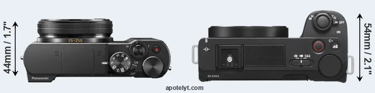 Compare TZ100 versus ZV-E10 II top