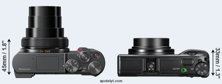 Compare TZ200 versus GR III top