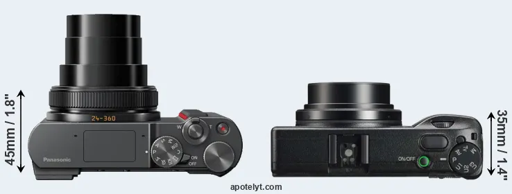 Compare TZ200 versus GR IIIx top