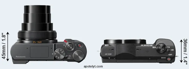Compare TZ200 versus A5100 top